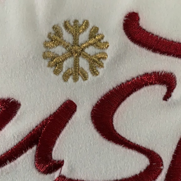 Embroidery Merry Christmas Velvet Decorative Pillow - Picture 4 of 10